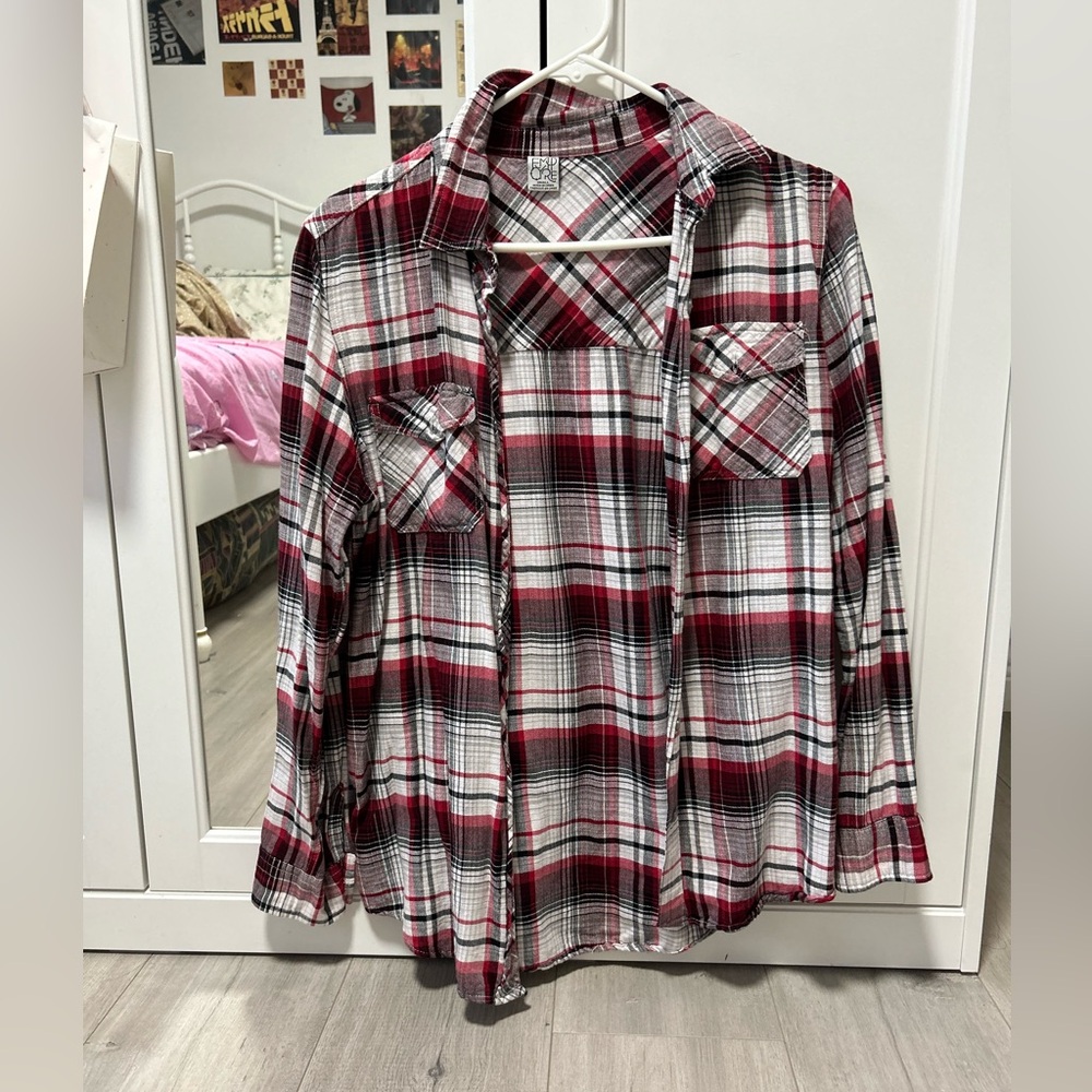 Zumiez Red and Black Plaid Button Down Shirt